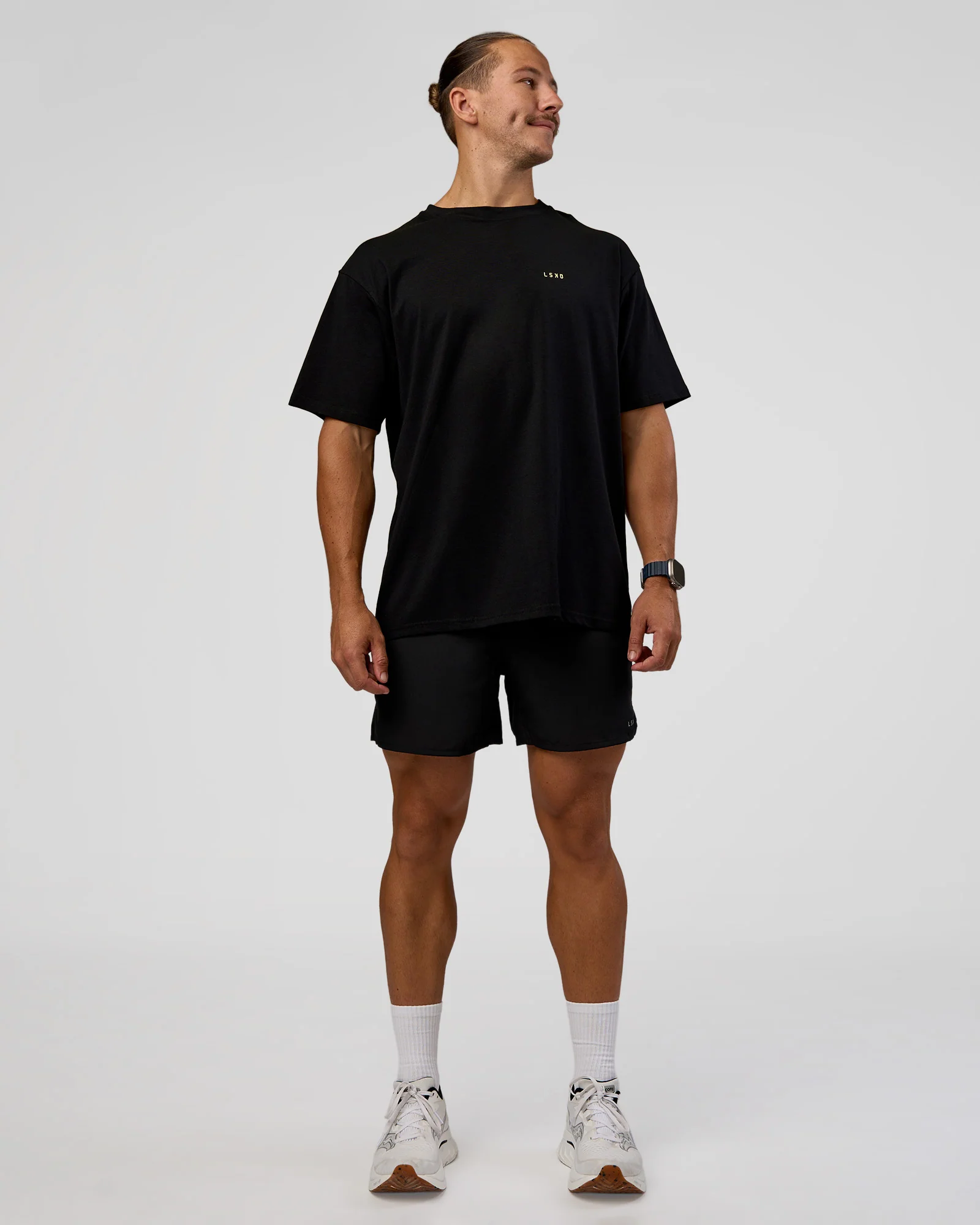 High Run FLXCotton Oversized Tee - Black-Yellow Fizz