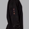 Chrome Washed Heavyweight Oversized Long Sleeve Tee - Black-Ultra Orange
