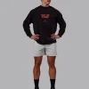 Chrome Washed Heavyweight Oversized Long Sleeve Tee - Black-Ultra Orange