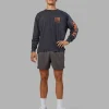 Inferno Journey FLXCotton Oversized Long Sleeve Tee - Washed Black-Ultra Orange