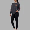 Inferno Journey FLXCotton Oversized Long Sleeve Tee - Washed Black-Ultra Orange