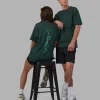 Unisex Strike Through FLXCotton Tee Oversize - Vital Green-Alexandrite