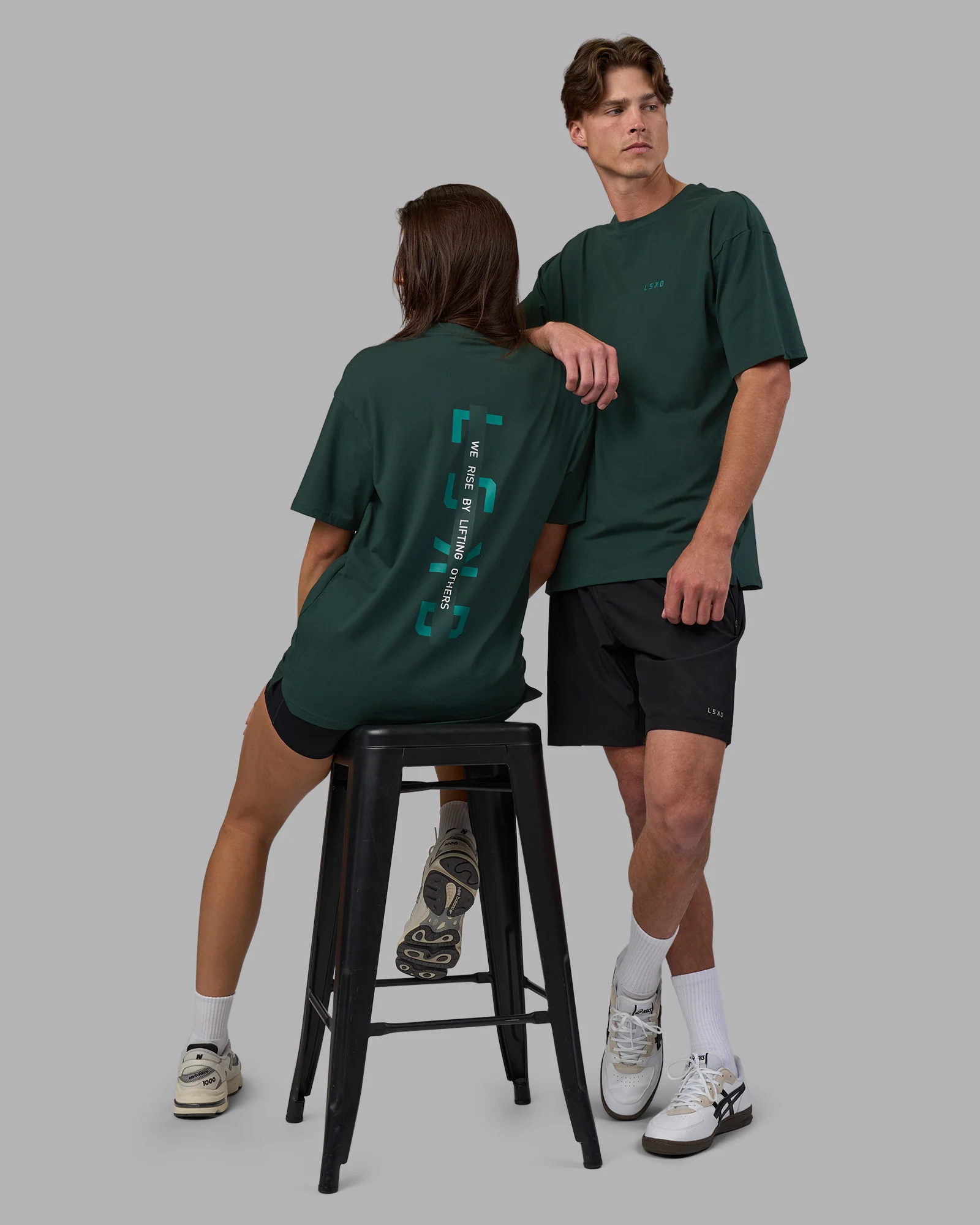 Unisex Strike Through FLXCotton Tee Oversize - Vital Green-Alexandrite