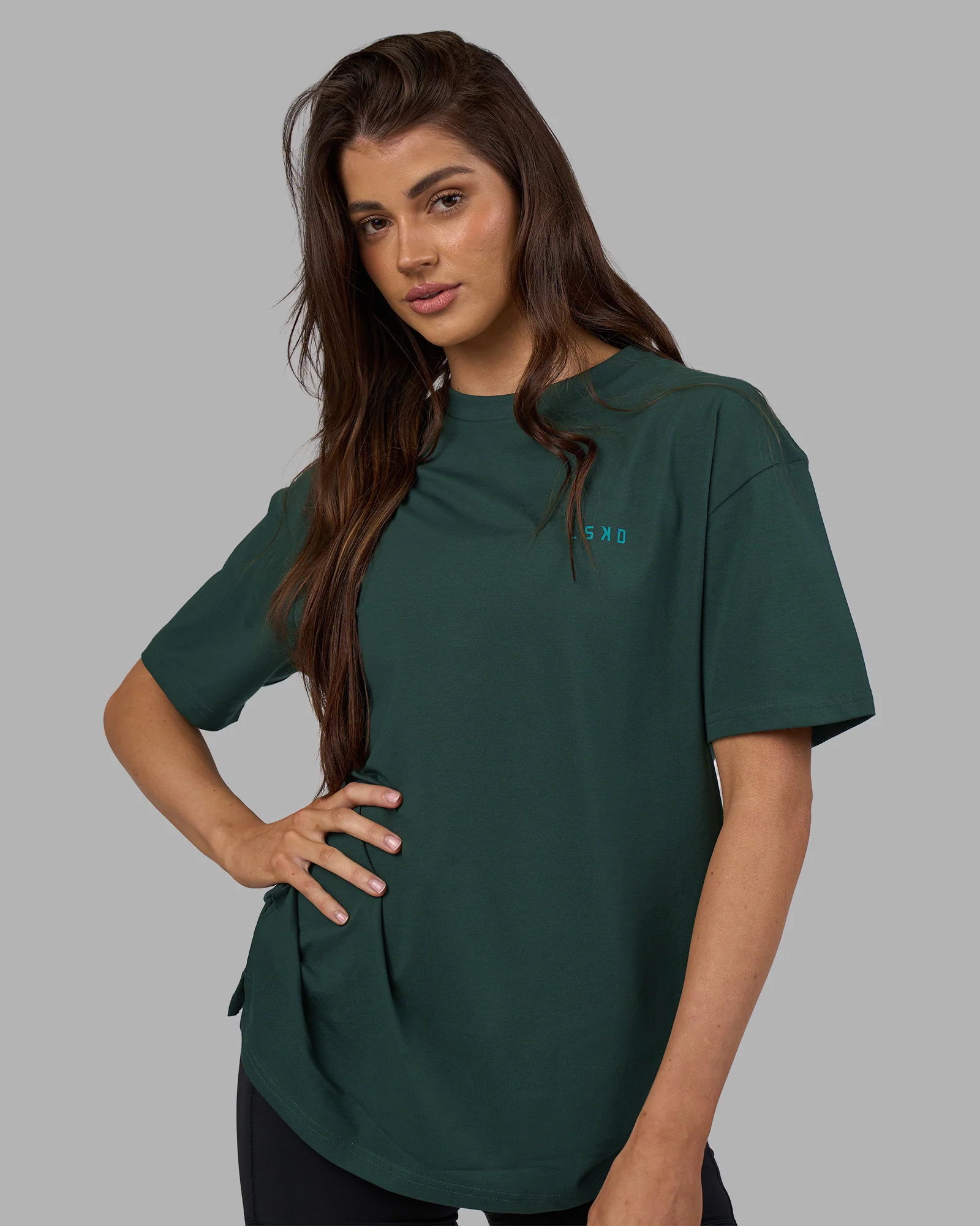 Unisex Strike Through FLXCotton Tee Oversize - Vital Green-Alexandrite