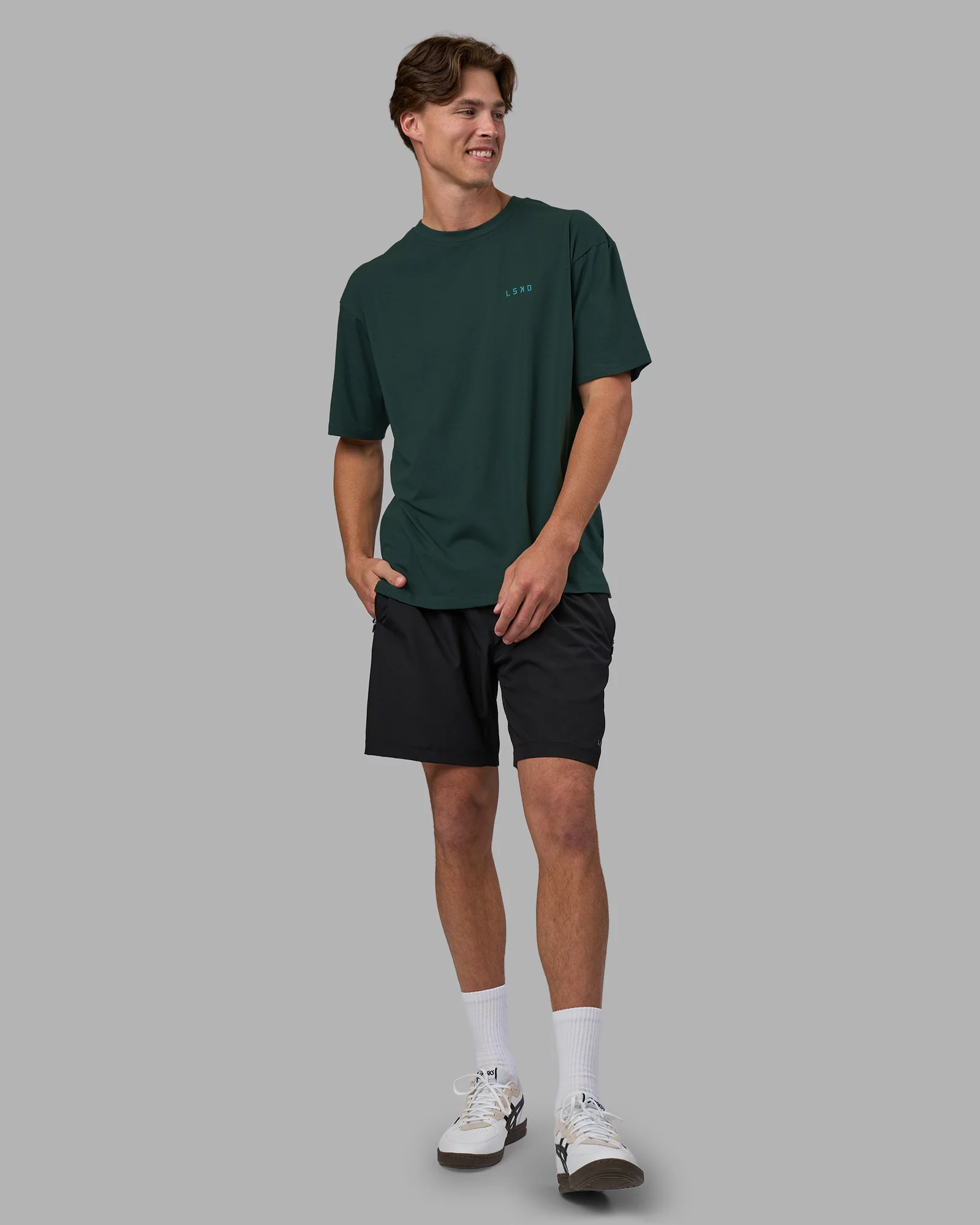 Unisex Strike Through FLXCotton Tee Oversize - Vital Green-Alexandrite