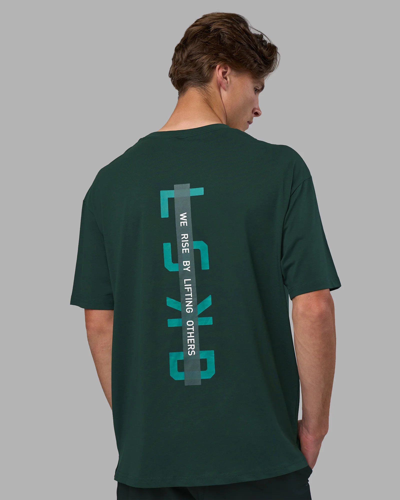 Unisex Strike Through FLXCotton Tee Oversize - Vital Green-Alexandrite