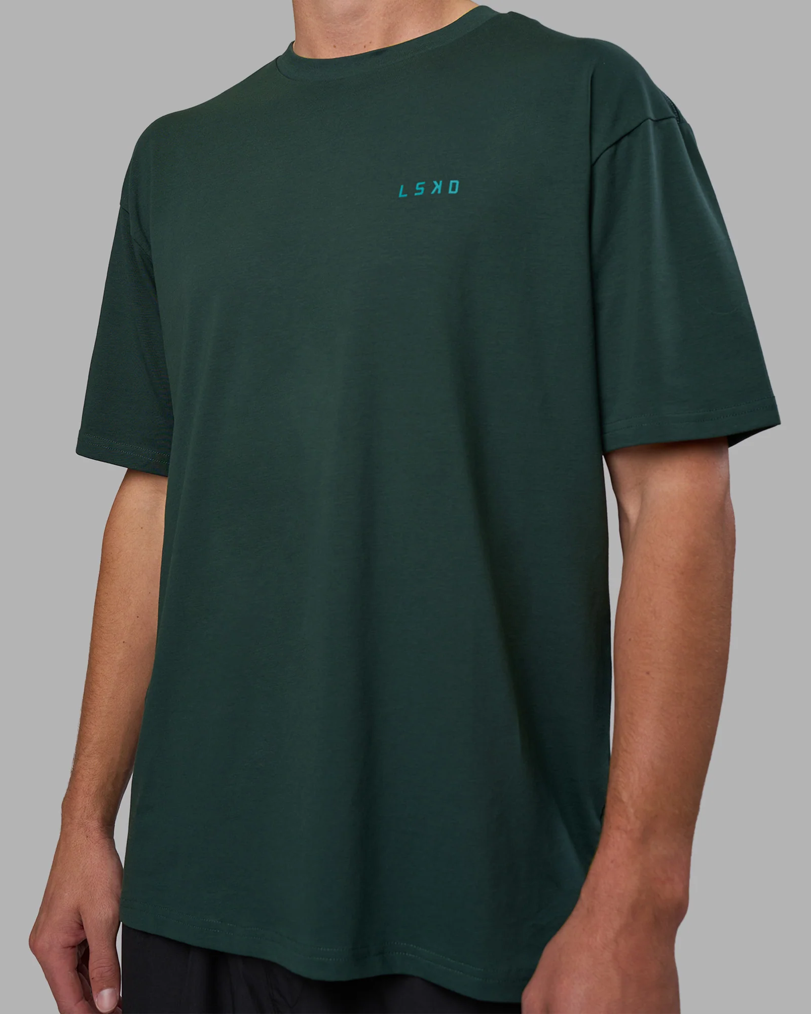 Unisex Strike Through FLXCotton Tee Oversize - Vital Green-Alexandrite