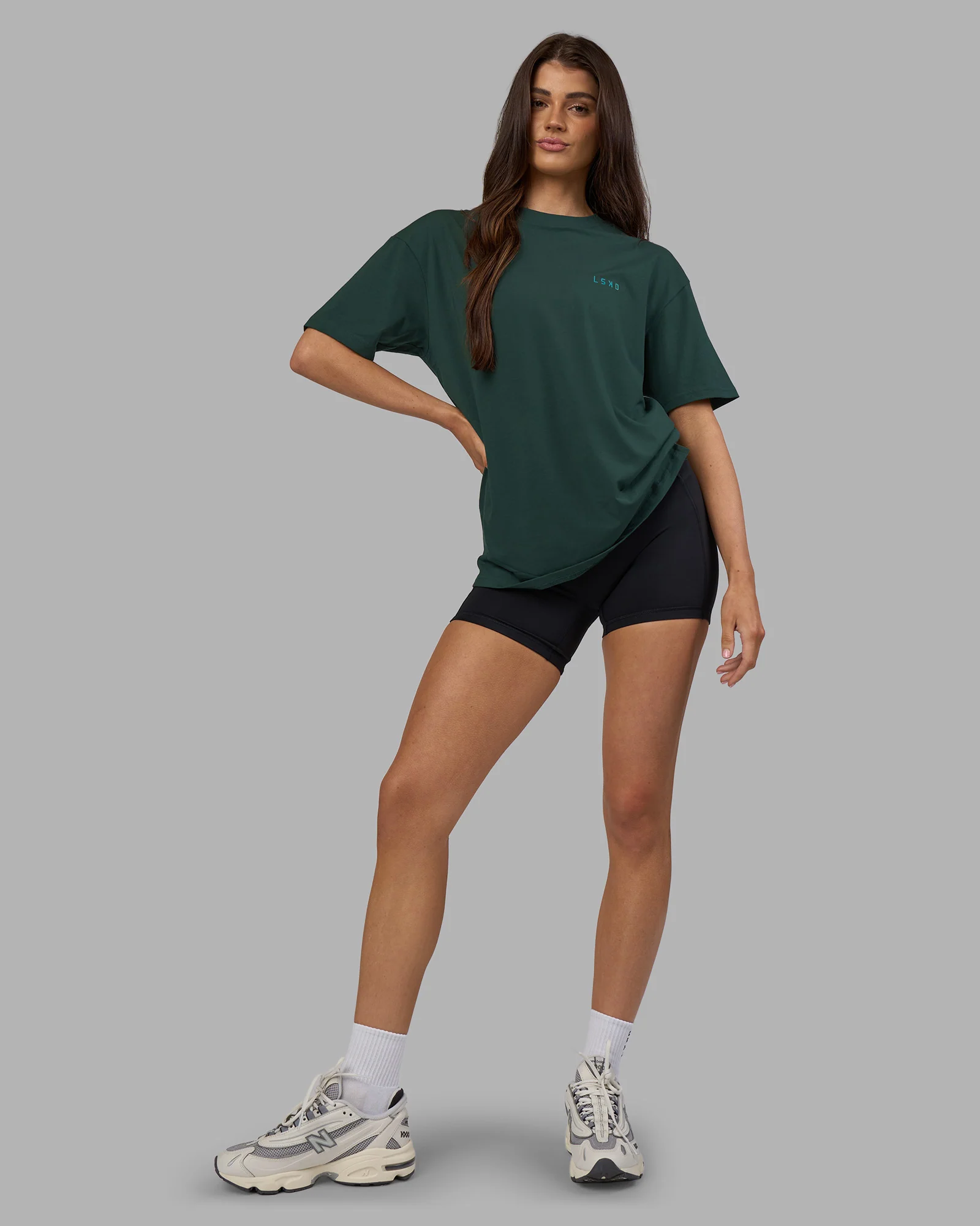 Unisex Strike Through FLXCotton Tee Oversize - Vital Green-Alexandrite