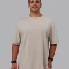 Set The Standard Washed FLXCotton Oversized Tee - Shale Beige