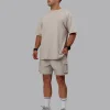 Set The Standard Washed FLXCotton Oversized Tee - Shale Beige
