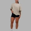 Set The Standard Washed FLXCotton Oversized Tee - Shale Beige