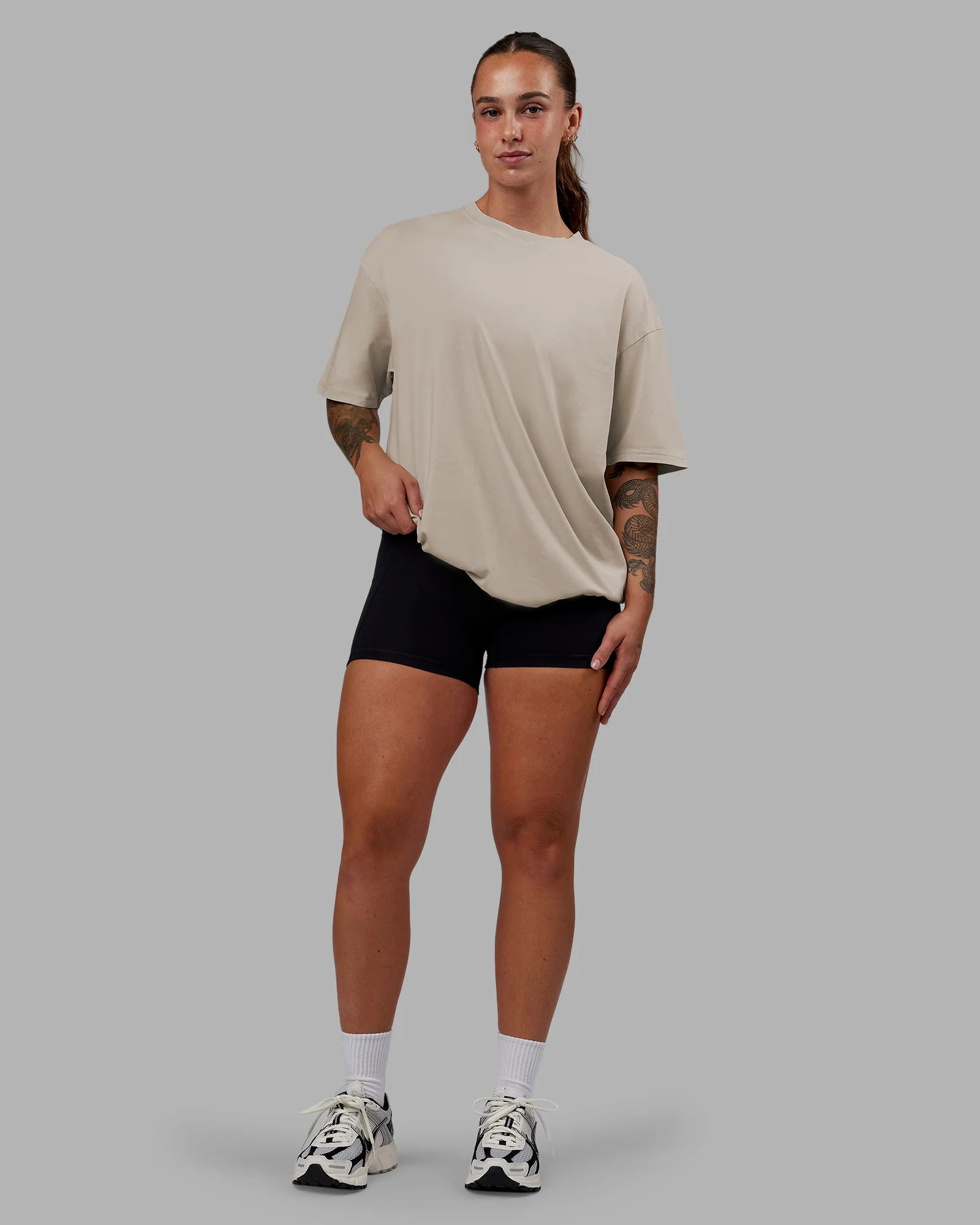 Set The Standard Washed FLXCotton Oversized Tee - Shale Beige