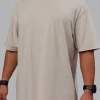 Set The Standard Washed FLXCotton Oversized Tee - Shale Beige