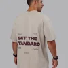 Set The Standard Washed FLXCotton Oversized Tee - Shale Beige
