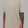 Set The Standard Washed FLXCotton Oversized Tee - Shale Beige