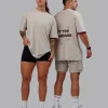 Set The Standard Washed FLXCotton Oversized Tee - Shale Beige