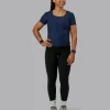 Ignite Ribbed Scrunch Side Cropped Tee - Future Navy
