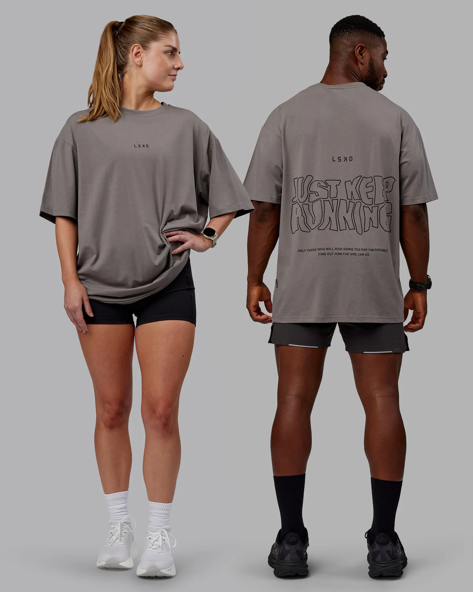 Leg It FLXCotton Oversized Tee - Storm Front-Black