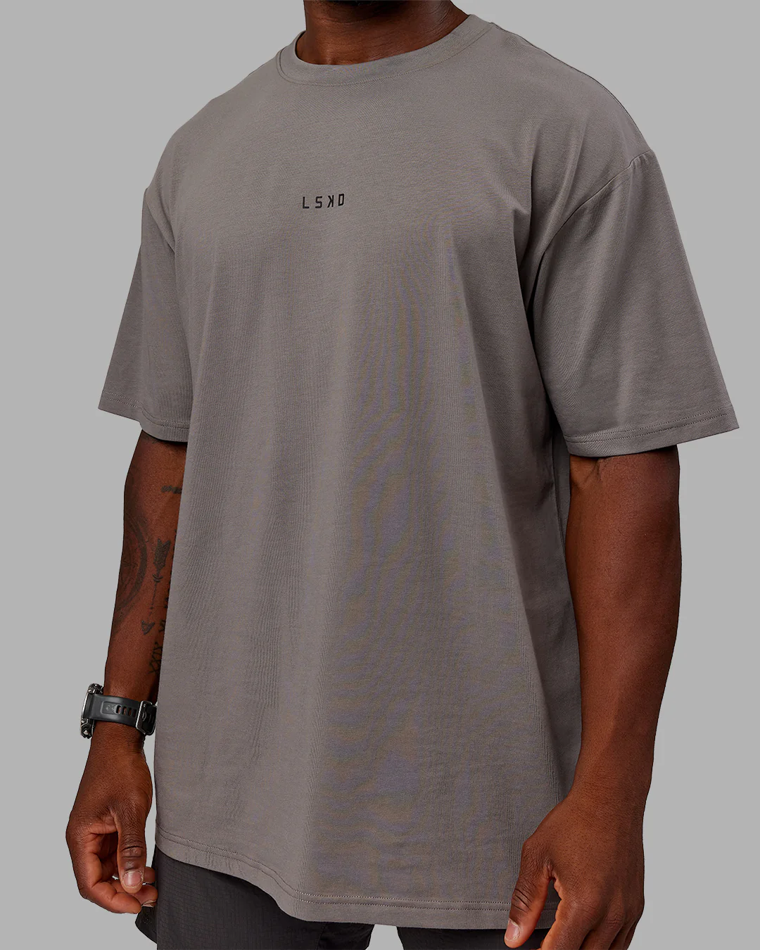 Leg It FLXCotton Oversized Tee - Storm Front-Black