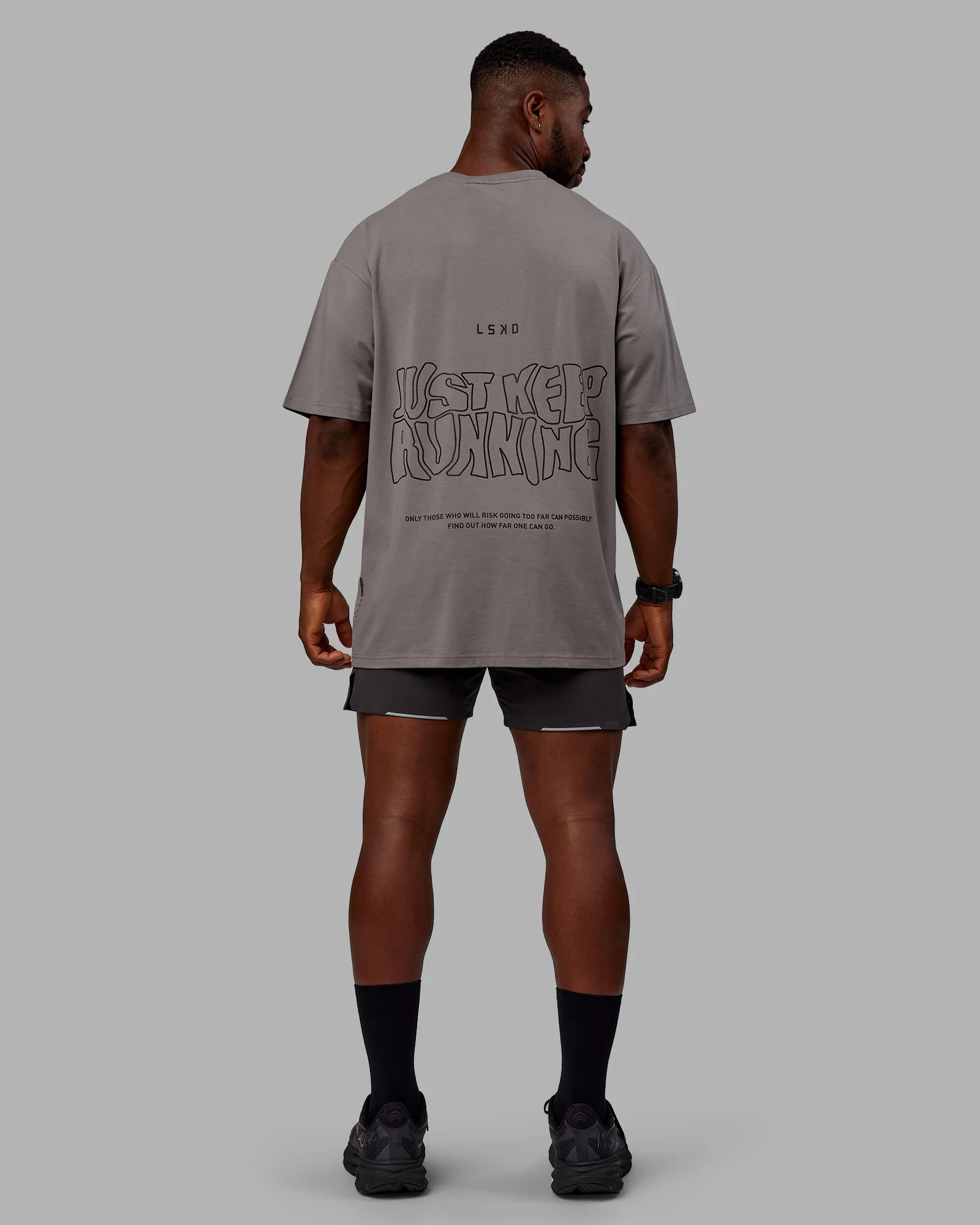 Leg It FLXCotton Oversized Tee - Storm Front-Black