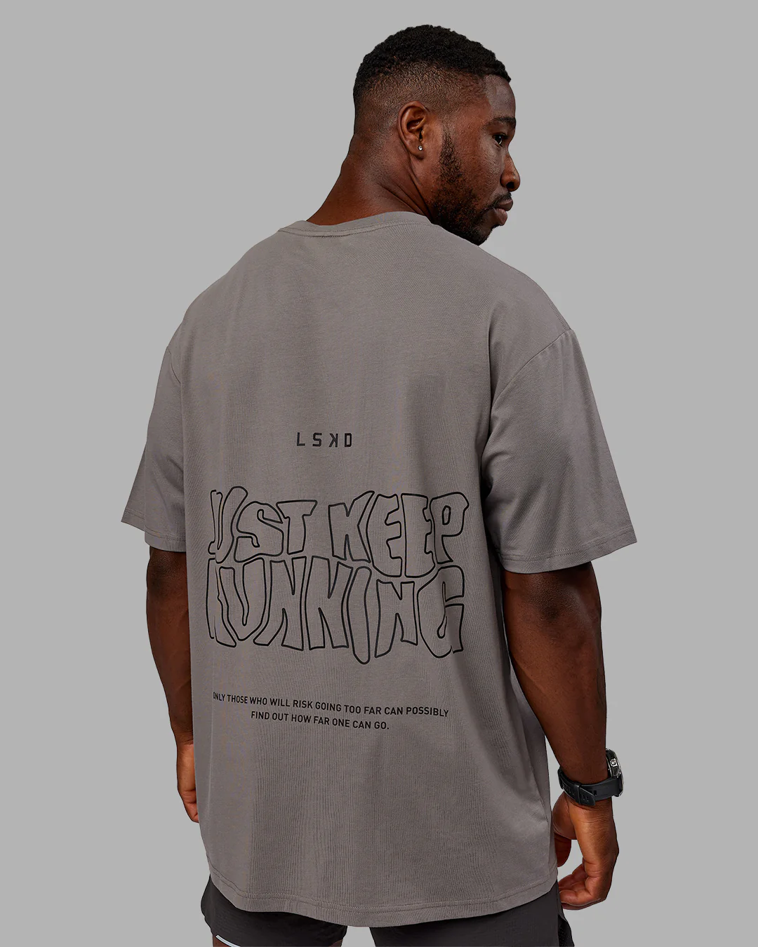 Leg It FLXCotton Oversized Tee - Storm Front-Black