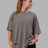 Leg It FLXCotton Oversized Tee - Storm Front-Black