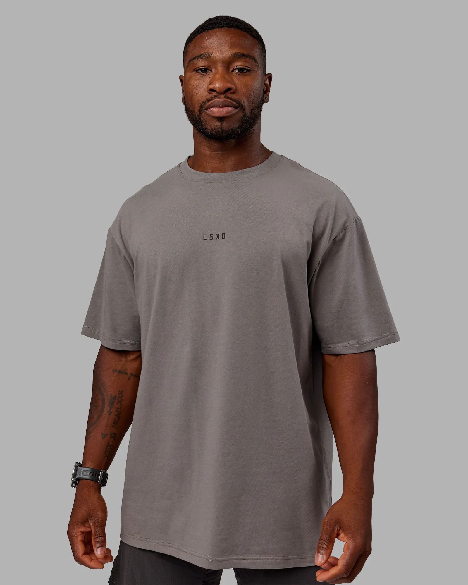 Leg It FLXCotton Oversized Tee - Storm Front-Black