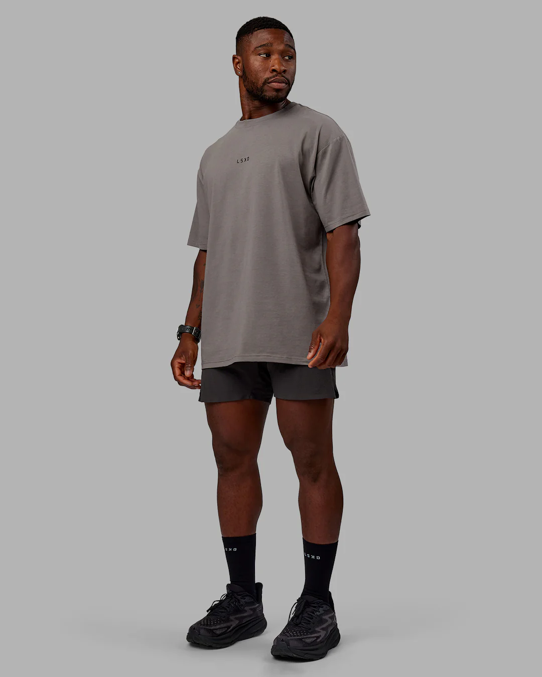Leg It FLXCotton Oversized Tee - Storm Front-Black
