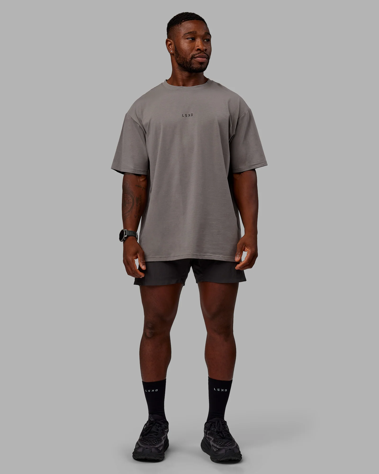 Leg It FLXCotton Oversized Tee - Storm Front-Black