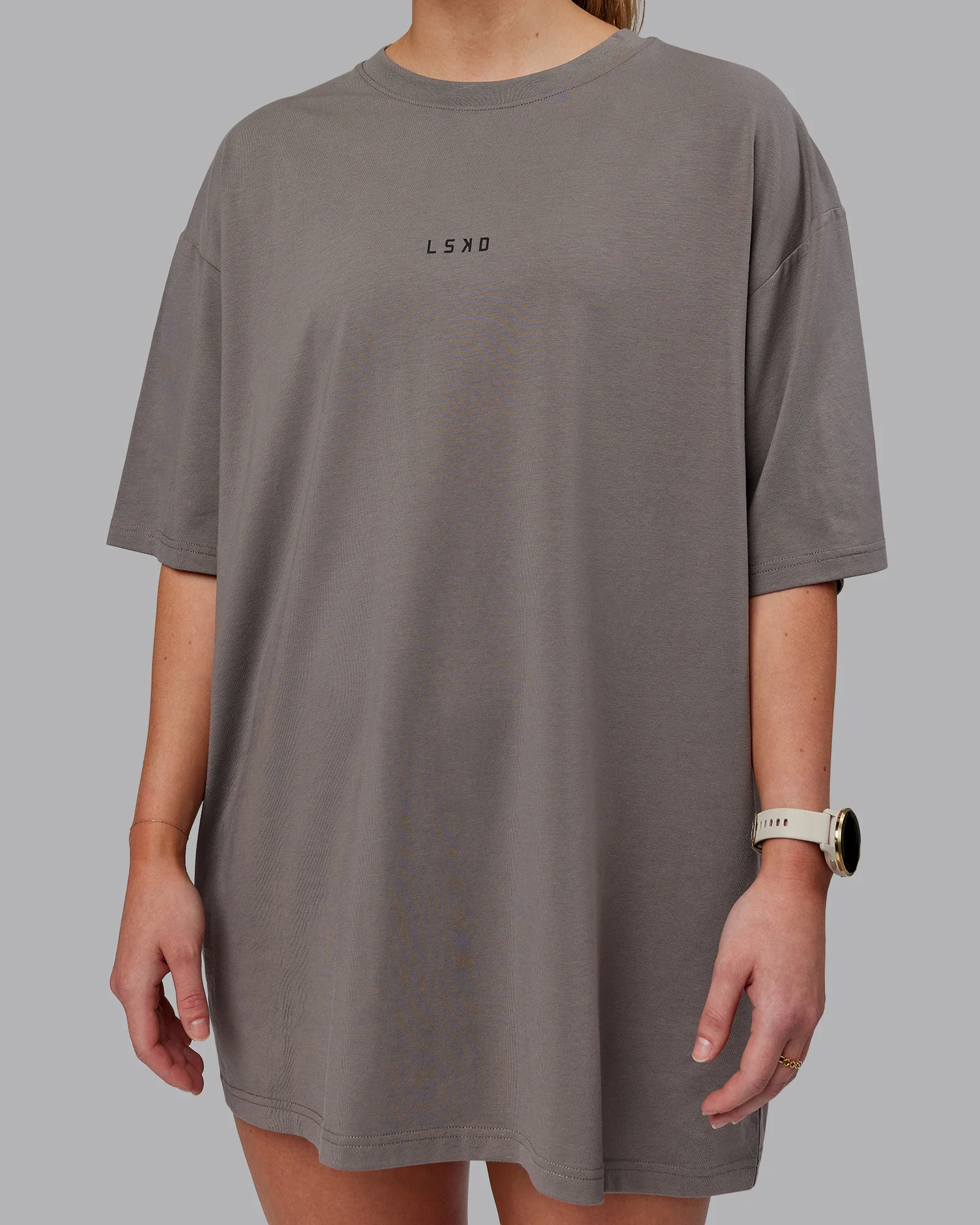 Leg It FLXCotton Oversized Tee - Storm Front-Black