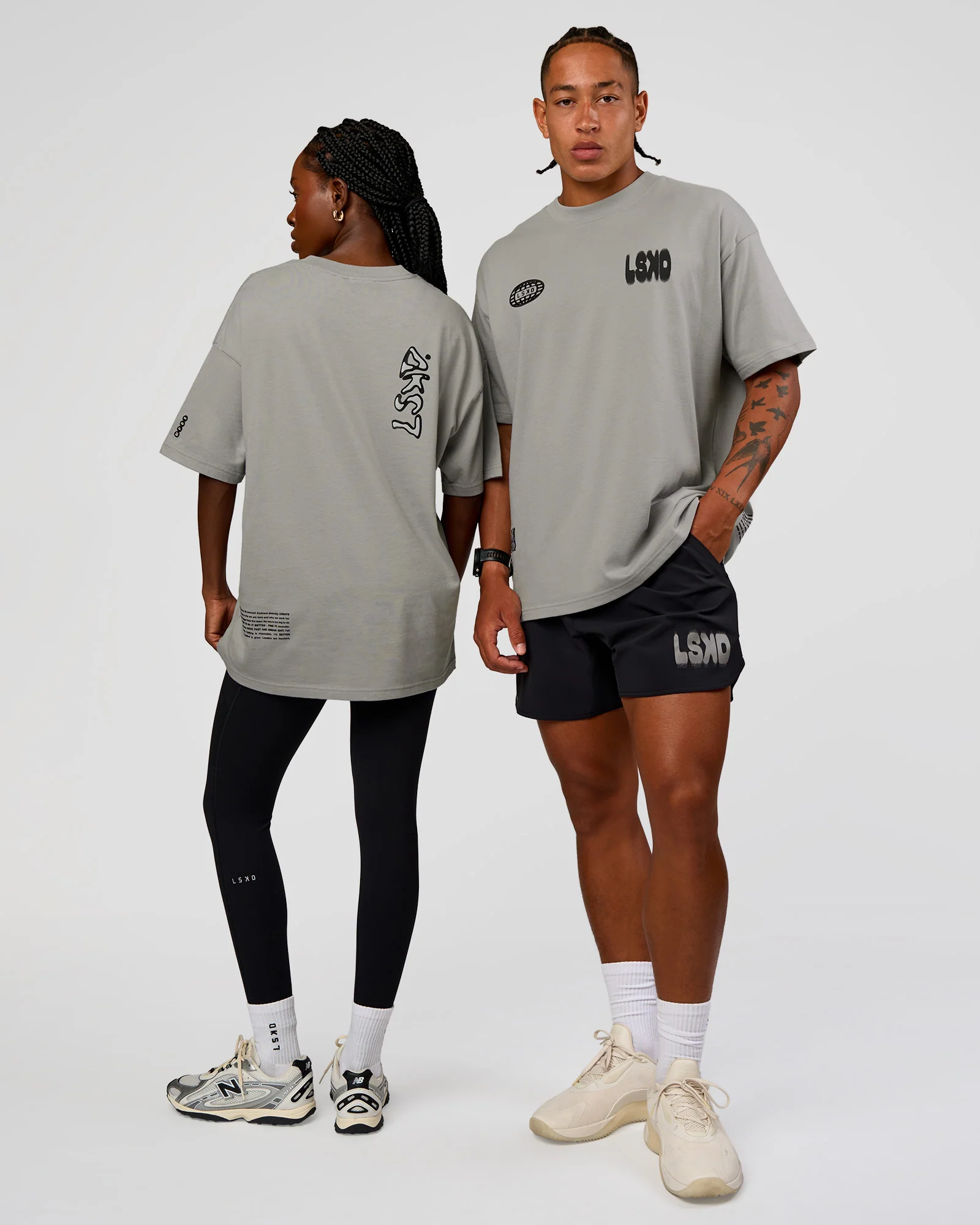 Static Grit Heavyweight Oversized Tee - Alloy-Black