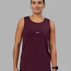 Go-To FLXCotton Longline Tank - Cherry Lacquer-White