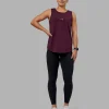Go-To FLXCotton Longline Tank - Cherry Lacquer-White