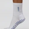 Signal Pilates Crew Grip Socks 2.0 - Off White-Palace Blue