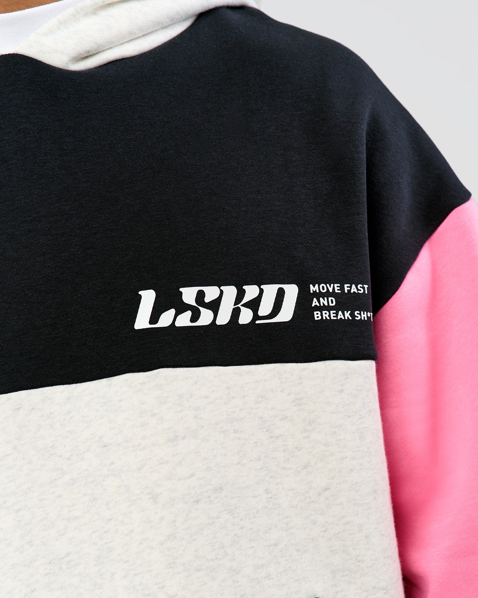 1670-deconstructed-fleece-hoodie-caviar-candy-pink-grey-marl-13.jpg Deconstructed Fleece Hoodie - Caviar-Candy Pink-Grey Marl