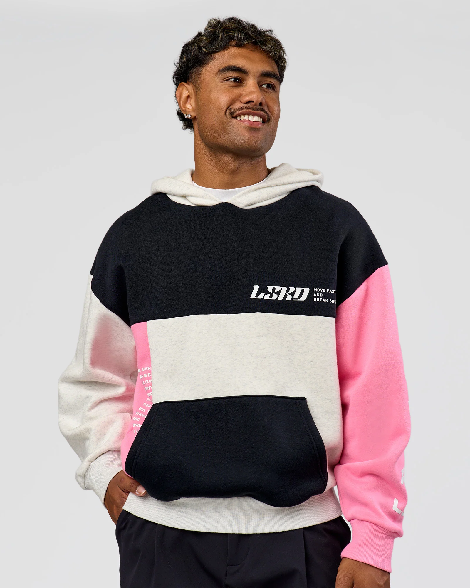 1670-deconstructed-fleece-hoodie-caviar-candy-pink-grey-marl-4.webp Deconstructed Fleece Hoodie - Caviar-Candy Pink-Grey Marl