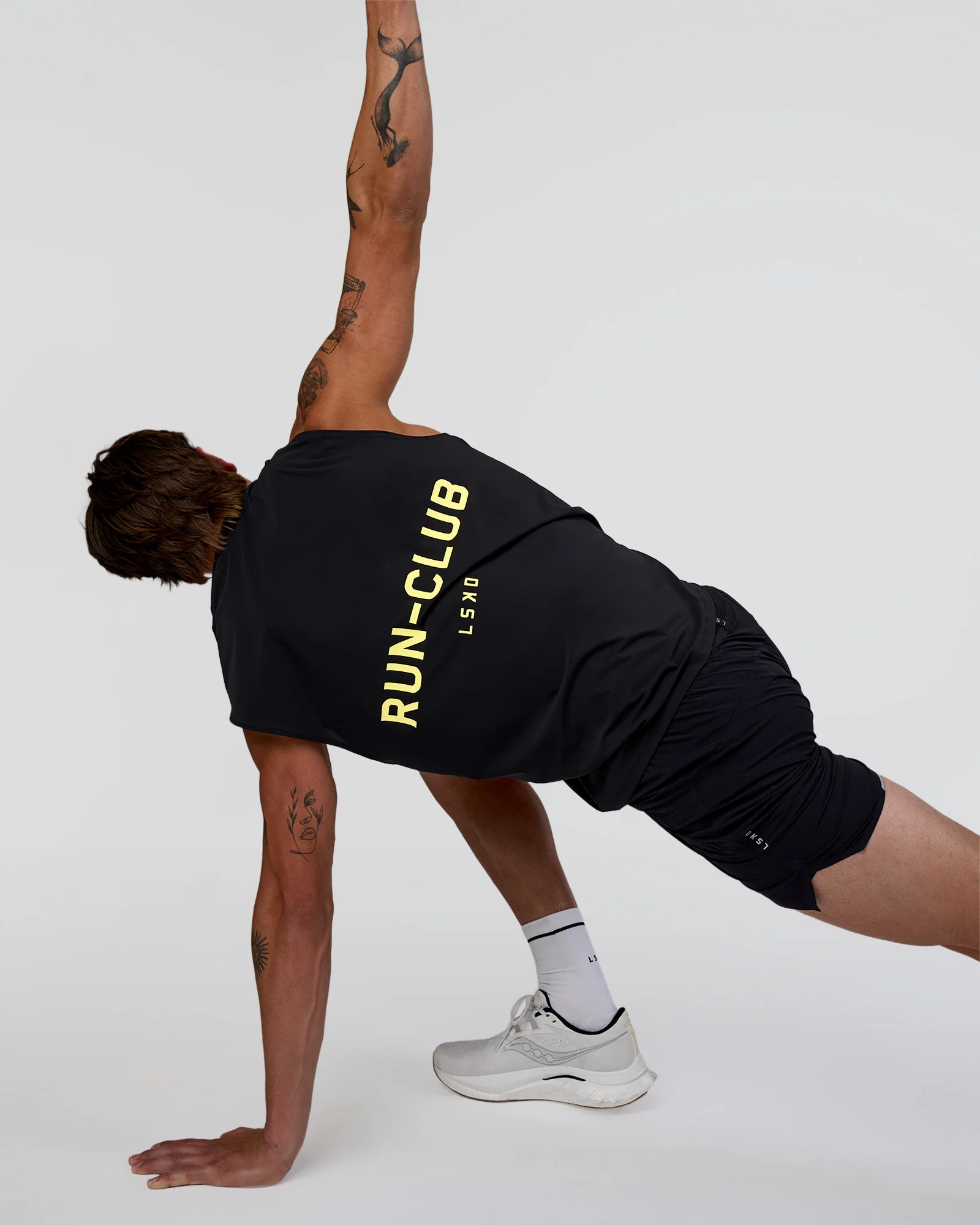 Cadence RUN CLUB Muscle Tank - Black-Yellow Fizz