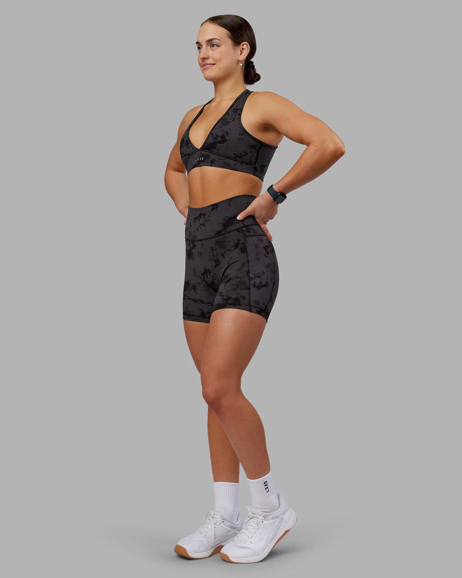 Stamina Sports Bra - Black Tie Dye