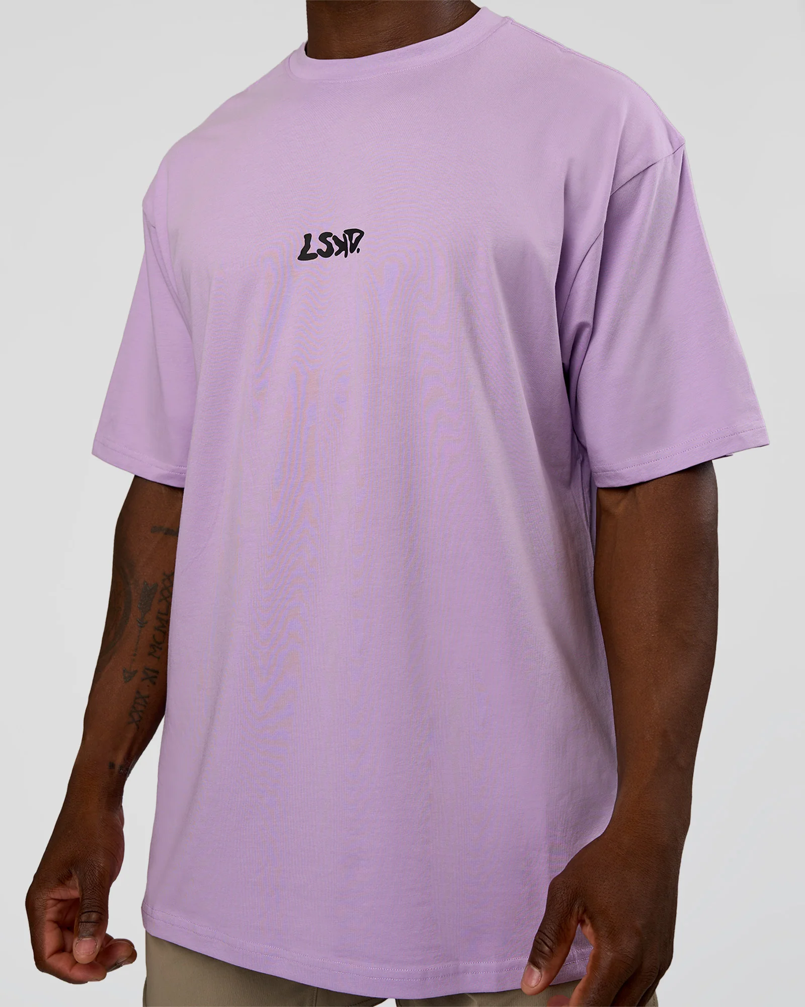Standard Issue FLXCotton Oversized Tee - Pale Lilac-Black