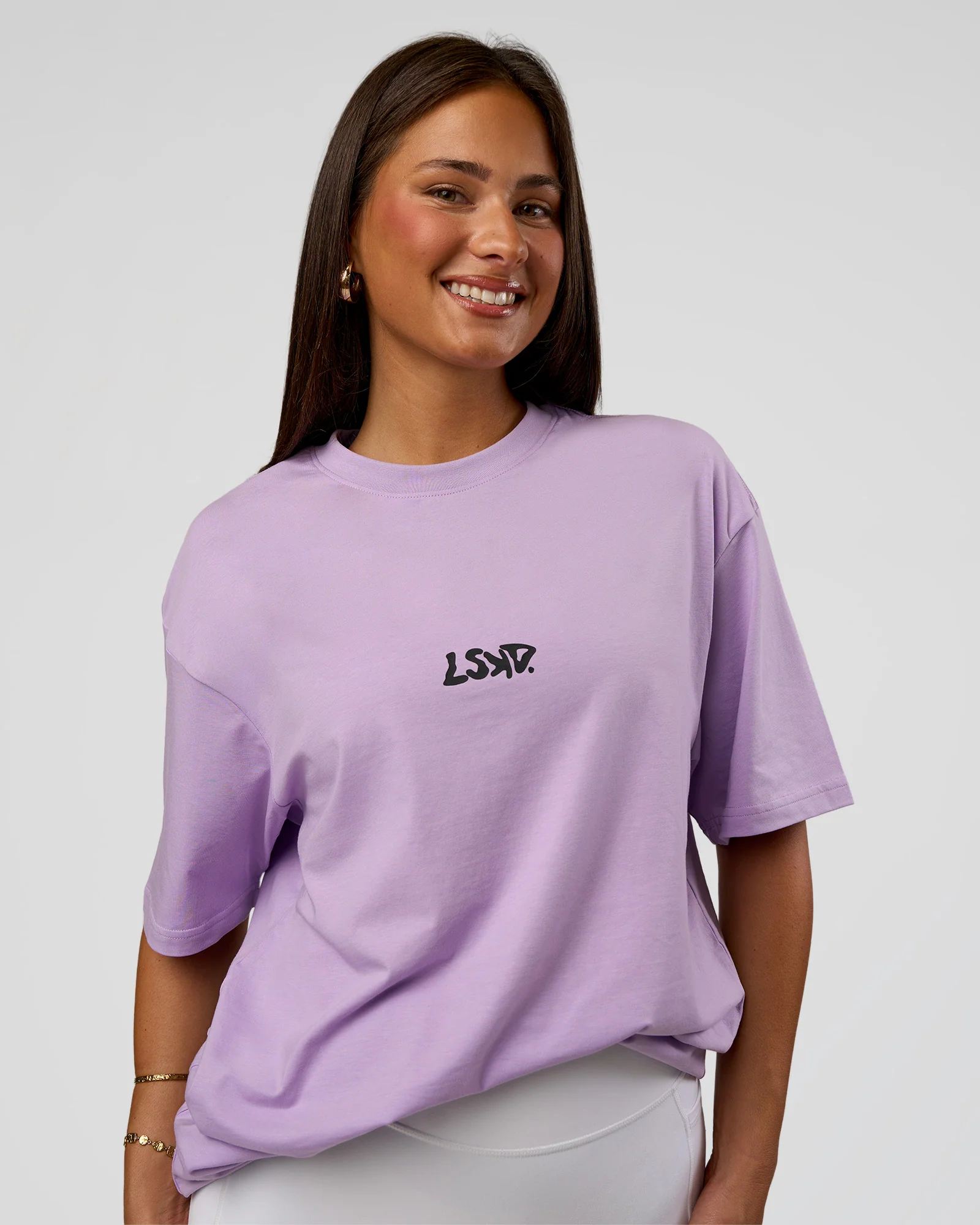 Standard Issue FLXCotton Oversized Tee - Pale Lilac-Black