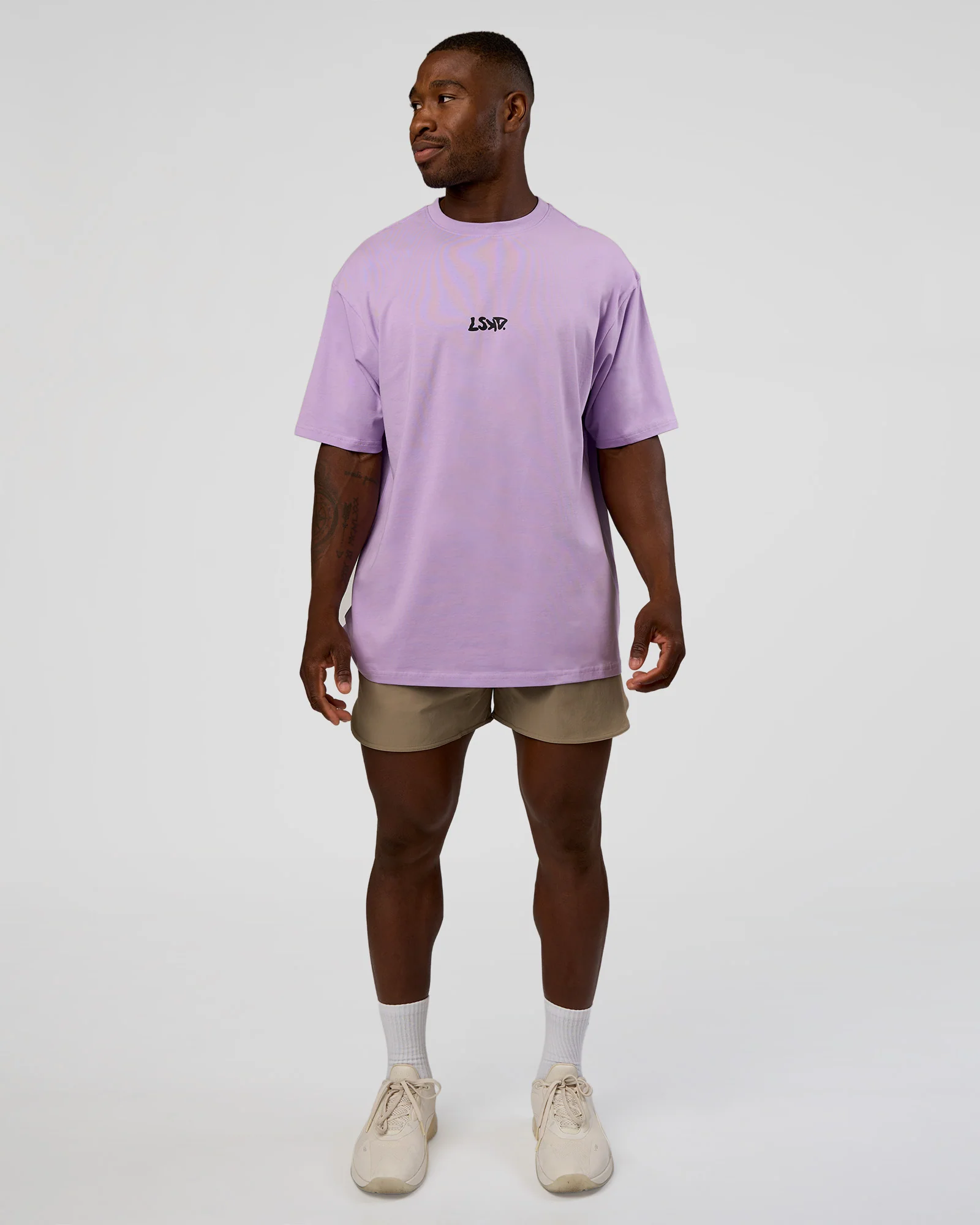 Standard Issue FLXCotton Oversized Tee - Pale Lilac-Black