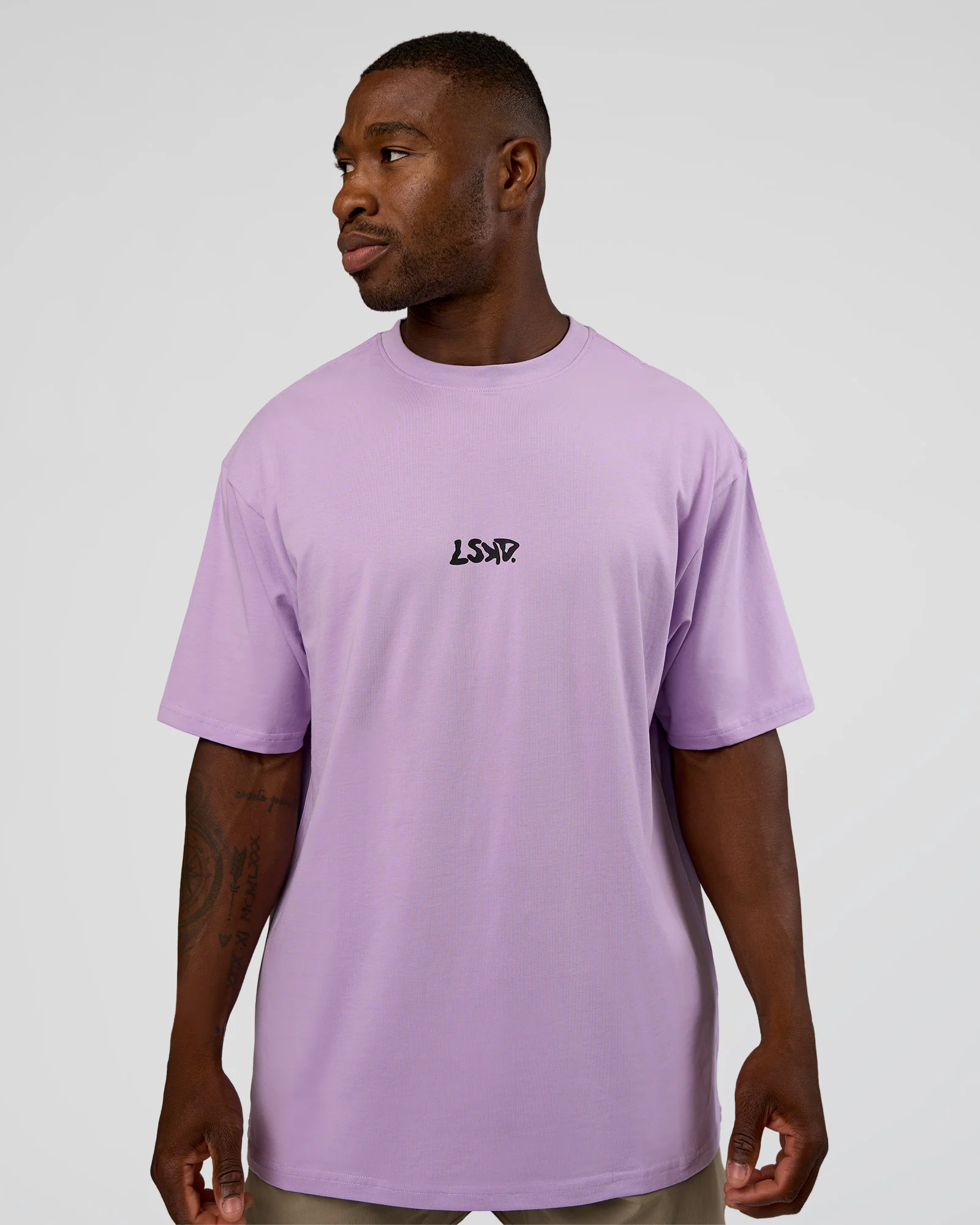 Standard Issue FLXCotton Oversized Tee - Pale Lilac-Black