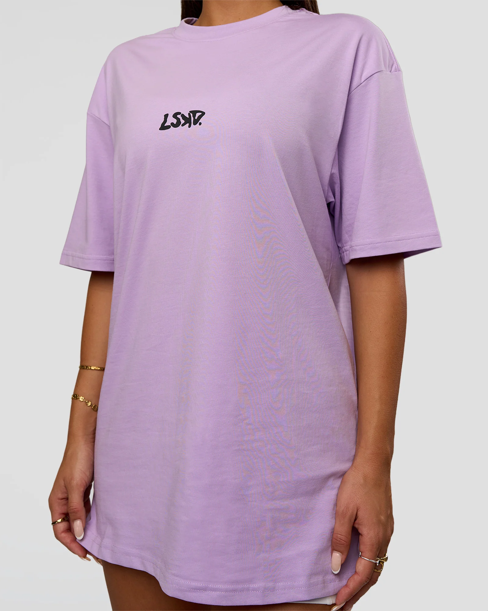 Standard Issue FLXCotton Oversized Tee - Pale Lilac-Black