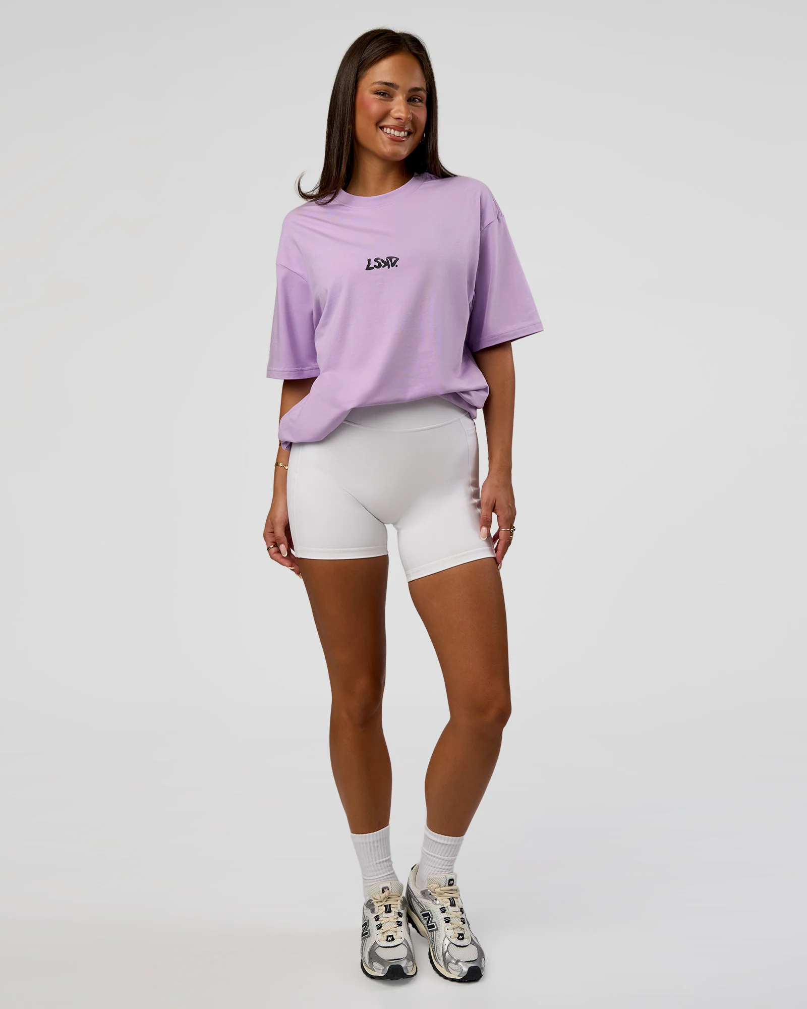 Standard Issue FLXCotton Oversized Tee - Pale Lilac-Black