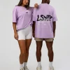 Standard Issue FLXCotton Oversized Tee - Pale Lilac-Black