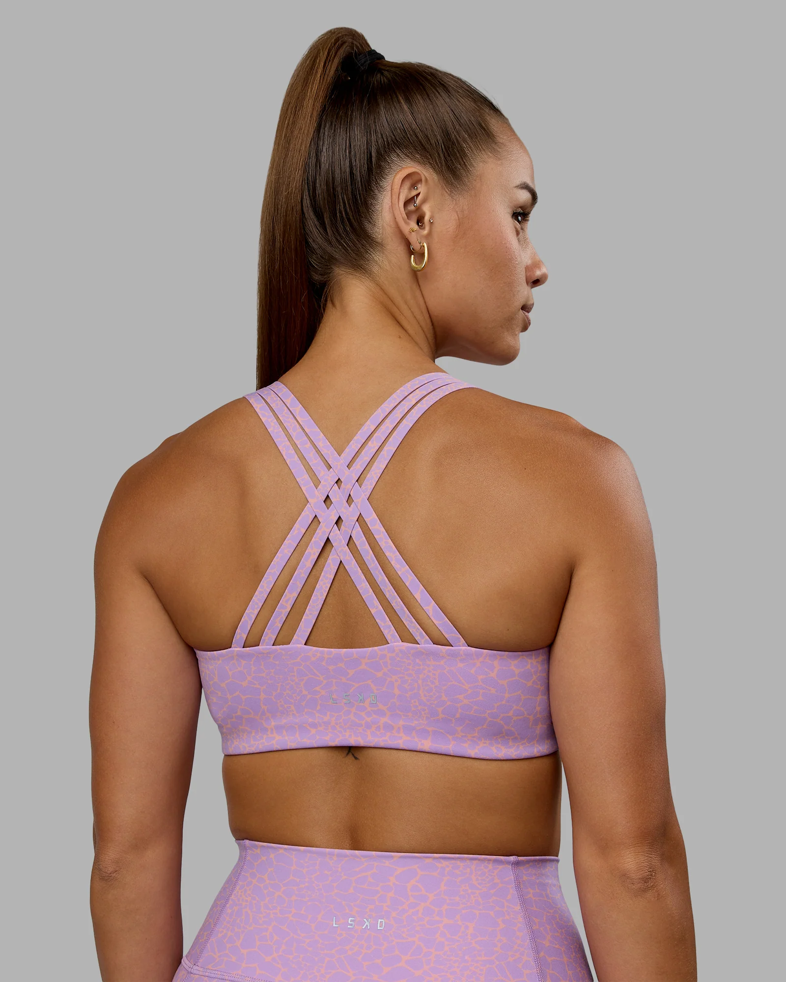 Push The Limit Bra - Pale Lilac Vitality Print