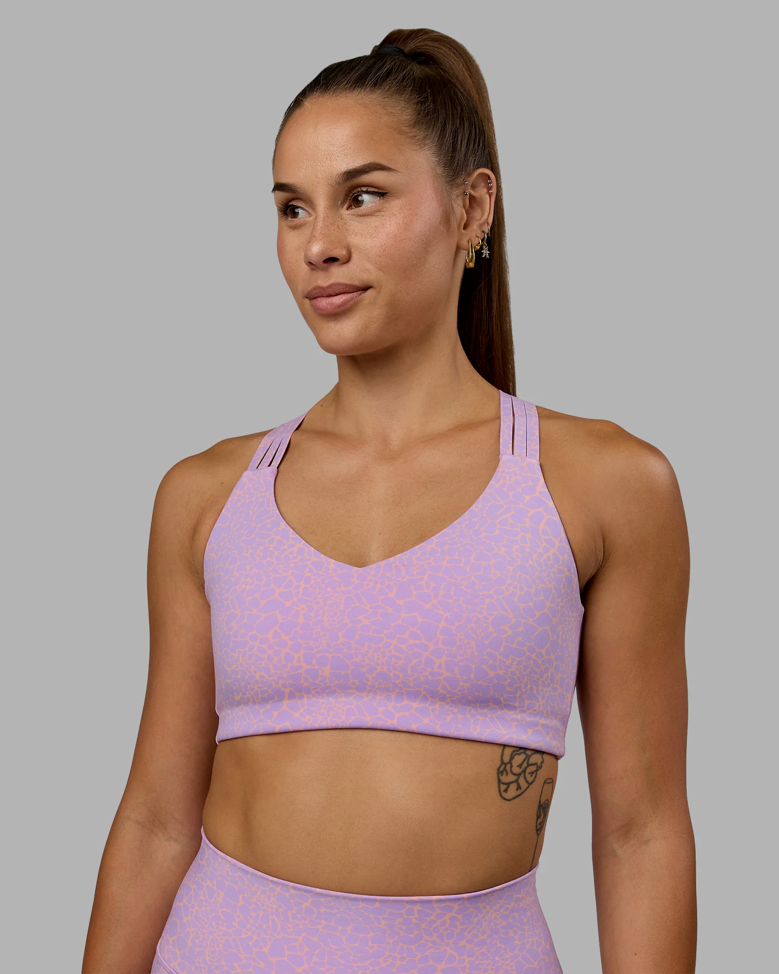 Push The Limit Bra - Pale Lilac Vitality Print