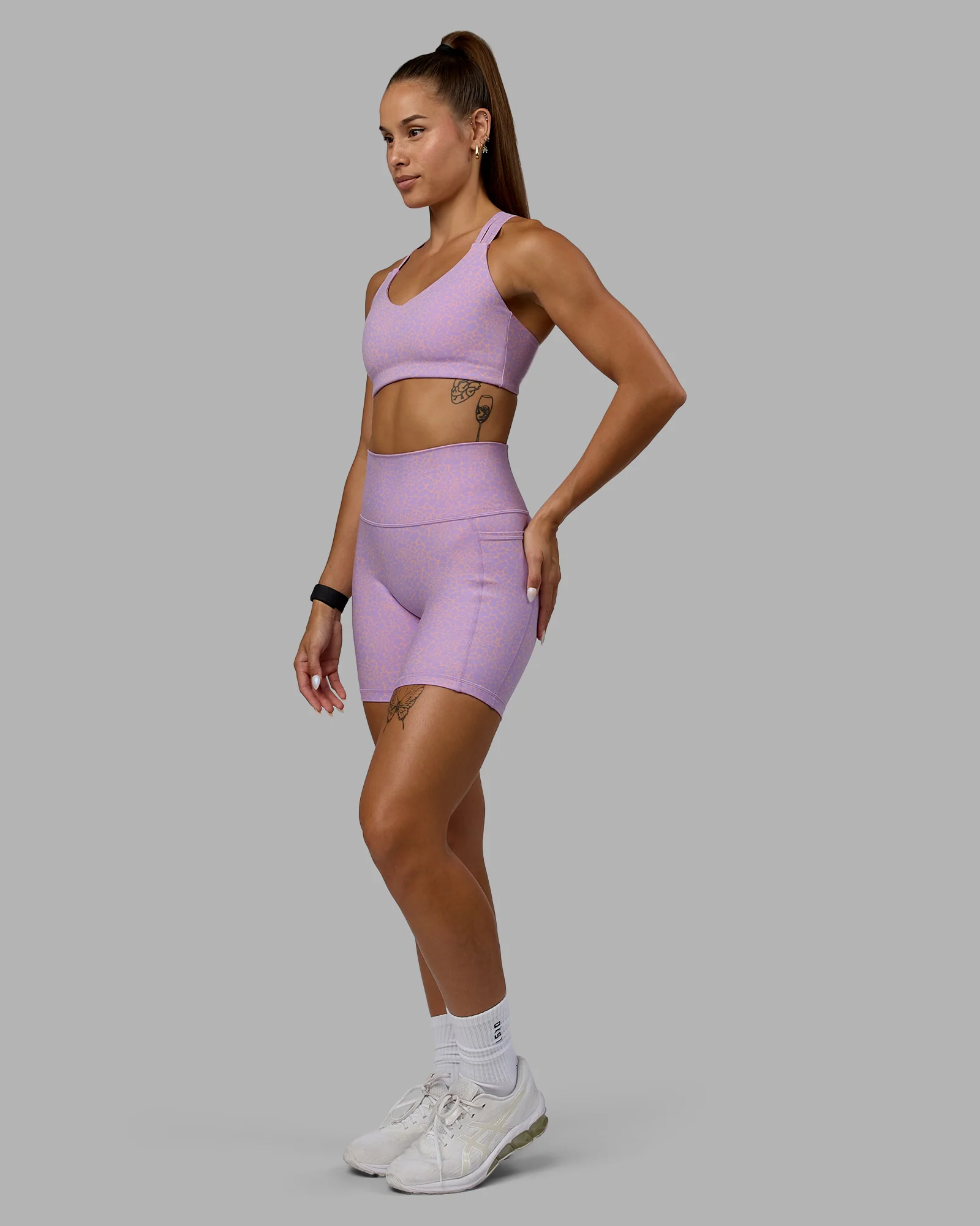 Push The Limit Bra - Pale Lilac Vitality Print