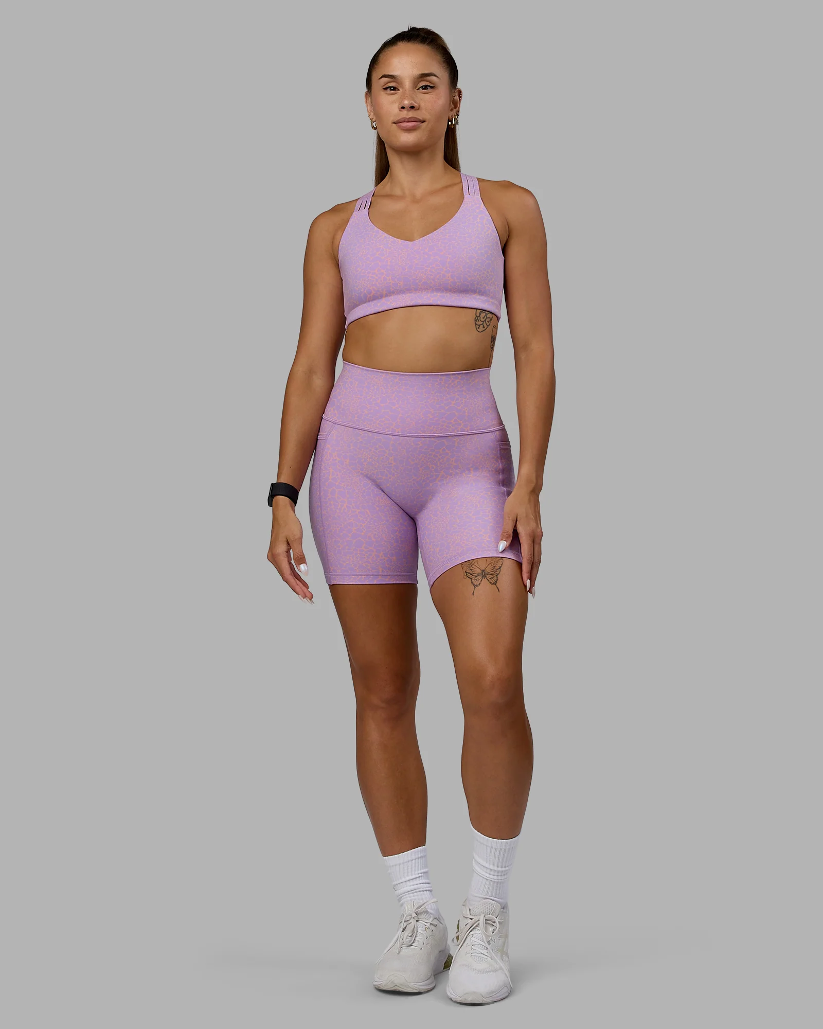 Push The Limit Bra - Pale Lilac Vitality Print