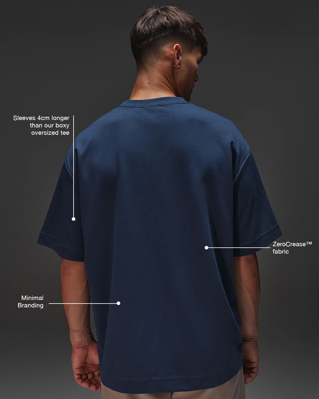 AfterDark ZeroCrease Oversized Tee - Future Navy